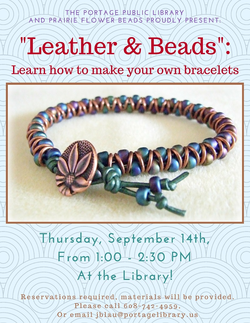 Leather Beads Bracelet Making Portage Public Library
