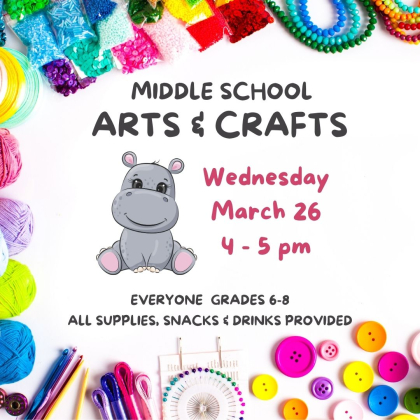 Middle School Arts & Crafts March Instagram